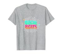 Hip Hop Break Beats Retro Graffiti Style Music Art T-Shirt, Men, Heather Grey, 4XL