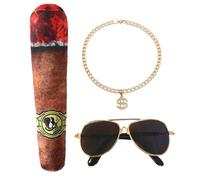 Hip Hop Cat Costume, Hip Hop Dog Costume | Dollar Necklace Glasses Dog | Gold Chain Costume for Dog and Cat Sunglasses, Retro Puppy Photography Accessories for Pets