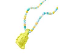 Hip Hop Christ Beaded Chain Pendant Necklace Men ' s Portrait Religious Statement Jewelry for Daily Wear Acrylic Clavicle Chain