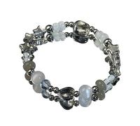 Hip Hop Crystal Star Pentagrams Heart Beaded Aesthetic Charm Sweet Cool Handchain Jewelry Girl Elastic Heart Bead Wristband