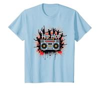 Hip Hop Culture Retro Boombox Urban Music Graphic T-Shirt, Kids, Baby Blue, 2 Years