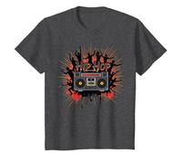Hip Hop Culture Retro Boombox Urban Music Graphic T-Shirt, Kids, Dark Heather Grey, 2 Years
