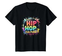 Hip Hop Culture Vibrant Urban Beat for Men Music Lovers T-Shirt, Kids, Black, 2 Years