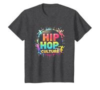 Hip Hop Culture Vibrant Urban Beat for Men Music Lovers T-Shirt, Kids, Dark Heather Grey, 12 Years