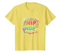 Hip Hop Culture Vibrant Urban Beat for Men Music Lovers T-Shirt, Kids, Lemon, 12 Years