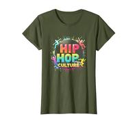 Hip Hop Culture Vibrant Urban Beat for Men Music Lovers T-Shirt, Women, Olive, XS