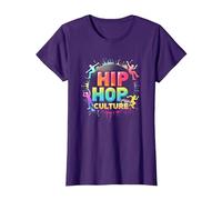 Hip Hop Culture Vibrant Urban Beat for Men Music Lovers T-Shirt, Women, Purple, XS