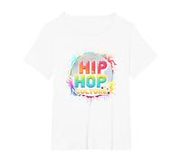 Hip Hop Culture Vibrant Urban Beat for Men Music Lovers T-Shirt, Women's Plus, White, 4X