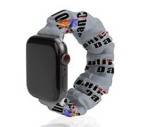 Hip Hop Dance Dancing Elastic Scrunchie Watch Bands Bracelet Strap Compatible with IWatch Series 6 5 4 3 2 1 Silver-style 38mm/40mm