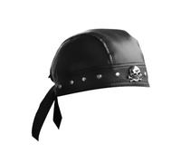 Hip Hop Dark Durag Doo Rag Skull Hat Durag Pirate For Street Strolling PU Photo Props Grunge Photo Props Punk