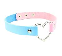 Hip Hop Exaggerated Fun PU Necklace Simple Big Peach Heart Neck Chain Choker Clavicle Collar Body Jewelry