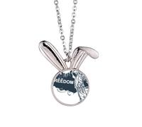 Hip-Hop Freedom Angel Pattern Rabbit Necklace Pendant Bunny Animal Jewelry Gift