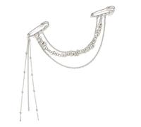 Hip Hop Fringe Chain Brooch Stylish Alloy Double Pin Brooch for Casual Outfits and Parties Jackets and Bags Decoration Stylish Chest Badge