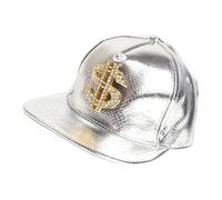 Hip Hop Hat - Hip-Hop Baseball Cap - Adjustable 80s Style Rapper Cap for Men & Women | Fashionable Streetwear Hat for Beach, Running, Street Dance & Everyday Urban Wear Silver