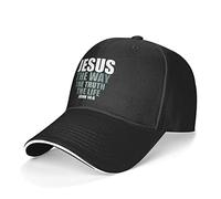 Hip Hop Hat Jesus The Way The Truth The Life John 14-6 Religion Baseball Cap Lightweight Trucker Hat Classic Trucker Cap for Summer Adult Golf