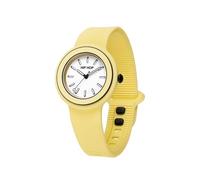 HIP HOP, Hero.DOT Bezel Watch, Women's Watch, Sketch Dial with Luminous Indexes, Eco-Friendly Silicone Strap, 34 mm Case, Water Resistant, yellow, 34, Modern