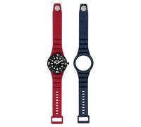 HIP HOP HWU1235 Men's Watch Master Dial Mono-Colour Black Quartz Movement and Silicone Strap Red, Blue, Strap