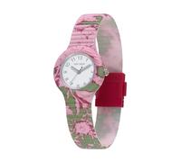 HIP HOP HWU1321 Women's Flora Watch with White Dial and Quartz Movement with Green Fabric