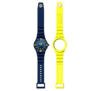 HIP HOP HWU1325 Men's Watch Master Dial Mono-Colour Blue Movement Only Time - 3 Hands Quartz and Silicone Strap Blue, Yellow