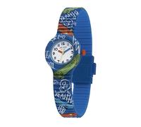Hip Hop Kids Fun Skateboard Boys Watch, Time-Only Watch for Boys in Blue with Skateboards and Skulls and Soft Silicone Wristband, Water Resistant, HWU0990