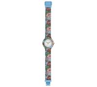 Hip Hop Ladys' Jungle Fever Watch Collection Mono-Colour White dial 3 Hands Quartz Movement and Silicon Printed Light Blue Strap HWU0782