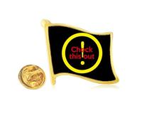 Hip Hop Music Keeps True Attention Provocation Golden Metal Flag Lapel Pin Badge