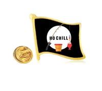 Hip Hop Music Keeps True Comfort Relaxation Golden Metal Flag Lapel Pin Badge