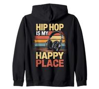 Hip Hop Music My Happy Place Musician Lovers DJ Headphone Zip Hoodie