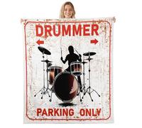 Hip Hop Musical Flannel Fleece Throw Blanket 40"x50" Graffiti Drum Retro Fuzzy Blanket for Sofa Couch Drummer Music Street All Season Bed Blankets Plush Blankets,White Red Black