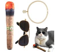 Hip Hop Pet Costume, Hip Hop Cat Costume, Pet Dress Set, Chain Collar, Sunglasses Costumes, Cosplay Accessories for Small Dogs and Cats