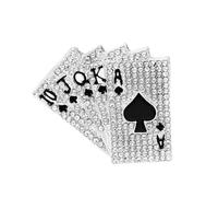 Hip Hop Punk Rock Poker Cards Brooch for Women, Cute Royal Flush Playing Cards Brooch Pin for Women Hat Bag Suit Dress Accessories Jewelry, Regelmäßig, Zinc