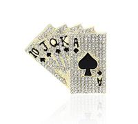 Hip Hop Punk Rock Poker Cards Brooch for Women, Cute Royal Flush Playing Cards Brooch Pin for Women Hat Bag Suit Dress Accessories Jewelry, Regelmäßig, Zinc