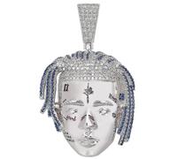 Hip-hop Rap Rapper Necklace Pendant With Rope Chain Bling Cubic Zircon Cool Men Rock Biker Jewelry Gift