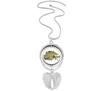 Hip-Hop Rock And Roll Bin Box Pattern Pendant Angel Wings Rotating Necklace Jewelry
