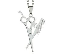 Hip Hop Scissors Comb Pendants Stainless Steel Stylist Men Jewelry