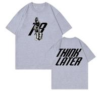 Hip-Hop Singer T-Shirt Men's and Women's T-Shirt Cotton T-Shirt Tate McRae World Tour Concert T-Shirt Unisex Harajuku O-Neck Short Sleeve Shirt Cotton T-Shirt Fan Gift XS-3XL-Grey||XS