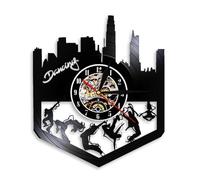 Hip Hop Street Dance Wall Art Dancing Party Decoration Wall Clock Break Dance Vintage Vinyl Record Wall Clock Dance Lovers Gift Without LED