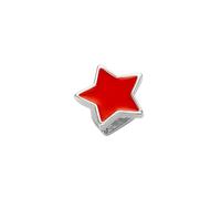 Hip-Hop Style Painted Red Five-Pointed Star Grille, Unisex and Fully Detachable, Perfect for Rappers, Stage Performances and Themed Parties(Silver)