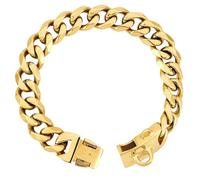 Hip-Hop Style Stainless Steel Cuban Chain Dog Fade- Pet with Safe Buckle Lock