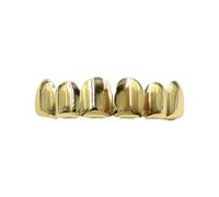 Hip Hop Style Tooth - Gold Plated Tooth, Brace Caps Teeth | Gold Plated Brace Brace Top Bottom Groll Teeth Set, Copper Plated Gold Tooth Caps Party for Cosplay Costumes Halloween Party Fools Day