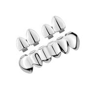Hip Hop Styles Teeth Grillzs Set Glossy HipHop Grillzs Set for Music Lovers Adjustable Teeth Caps Upper Lower Street Styles Jewelry