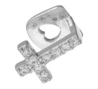 Hip Hop Tooth Grill Single Silver Metal Cross Zircon Cap | Comfortable Wear, Pressurefree Fit, Party Essential, for Men and Women at Festive Occasions