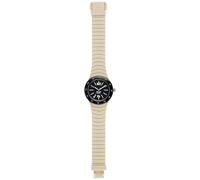 Hip Hop Watch Man Metal SOLARE dial Black e watchband in Silicon, Metal Beige, Movement TIME JUST - 3H Quartz
