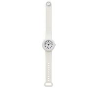 HIP HOP, Women's Watch with Soft Silicone Strap, Numbered White dial and Practical Closure, 32 mm case, Miyota 2035 Movement and Practical Closure, White, ONE Size, Bracelet