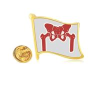 hip joint human illustration bs Golden Metal Flag Lapel Pin Badge