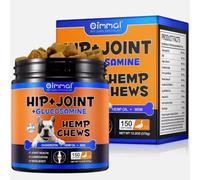 Hip & Joint Support for Dogs Soft Chews 150 Count - Glucosamine, MSM, Hemp Seed Oil, Turmeric & Salmon Oil Supplement - Duck Flavour Mobility & Joint Care for Puppies, Adult & Senior Dogs