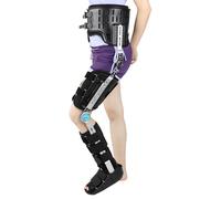 Hip Knee Ankle Foot Orthosis, Leg Fracture Lower Limb Paralysis Hip Walking Fixed with Walking Boots Brace,Black Left-M(42~43)