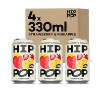 Hip Pop Strawberry & Pineapple Kombucha, 4 x 330ml