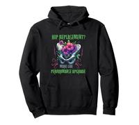Hip Replacement Surgery Performance Floral Bone Design Pullover Hoodie