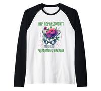 Hip Replacement Surgery Performance Floral Bone Design Raglan Baseball Tee